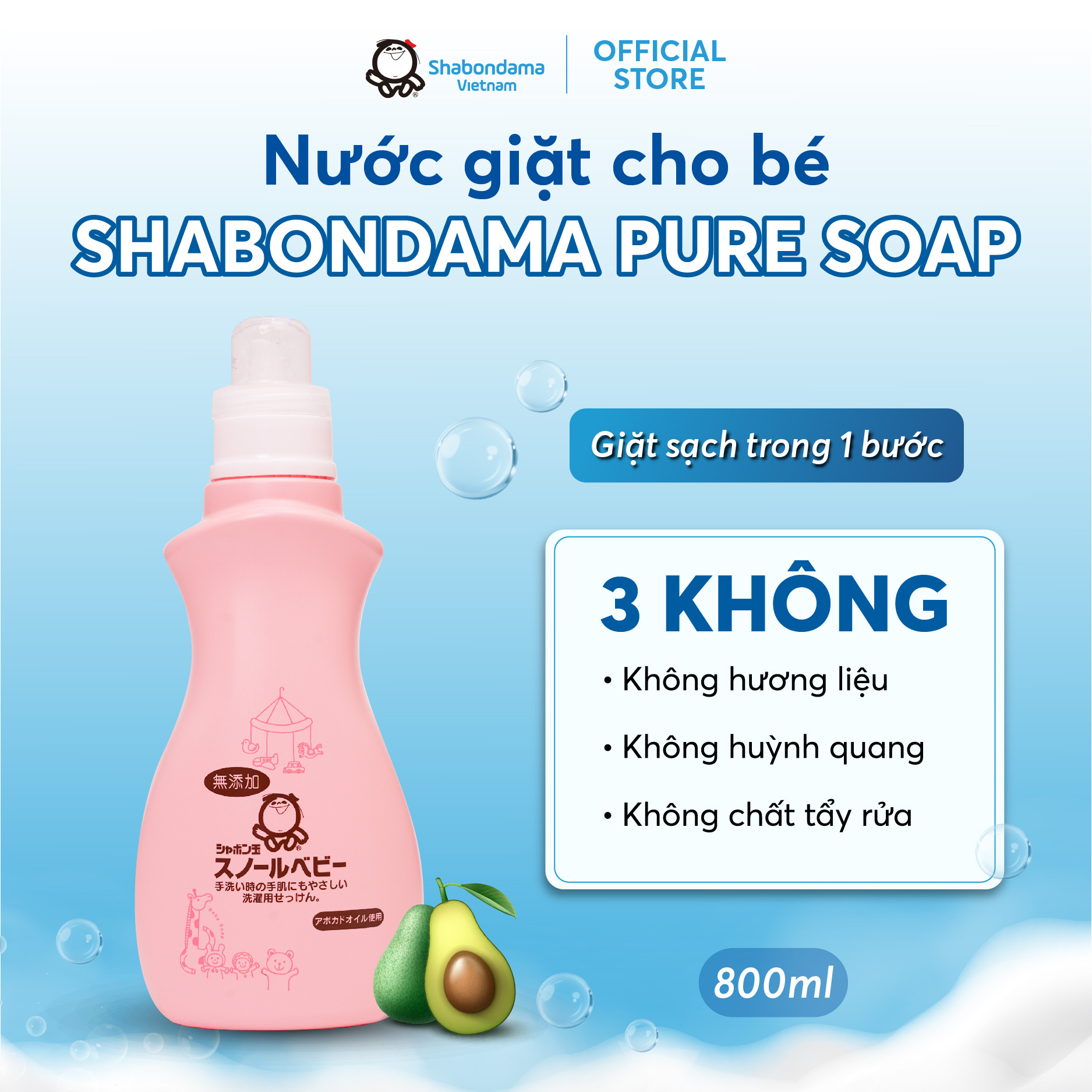 Nước giặt cho bé Shabondama